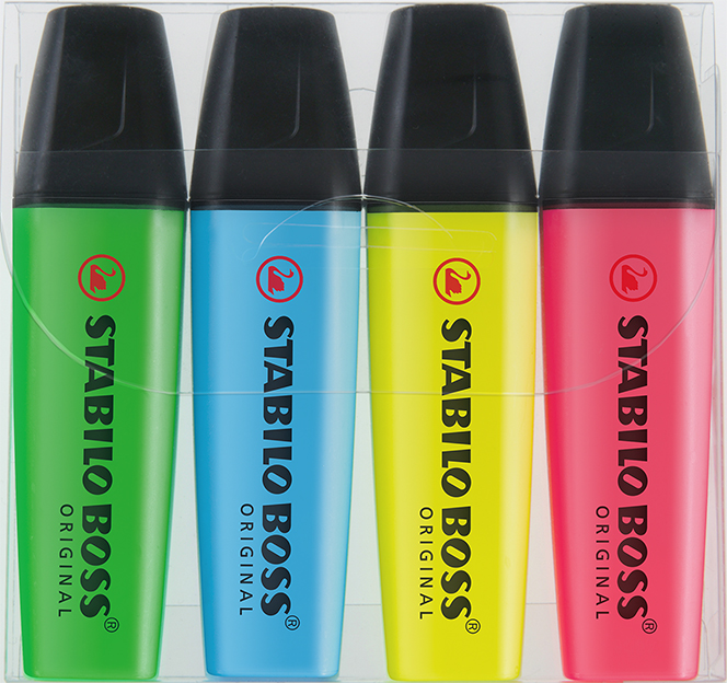 Stabilo Boss® MESTER FREMHÆVER ORIGINAL Sæt med 4 markeringspenne - Emil