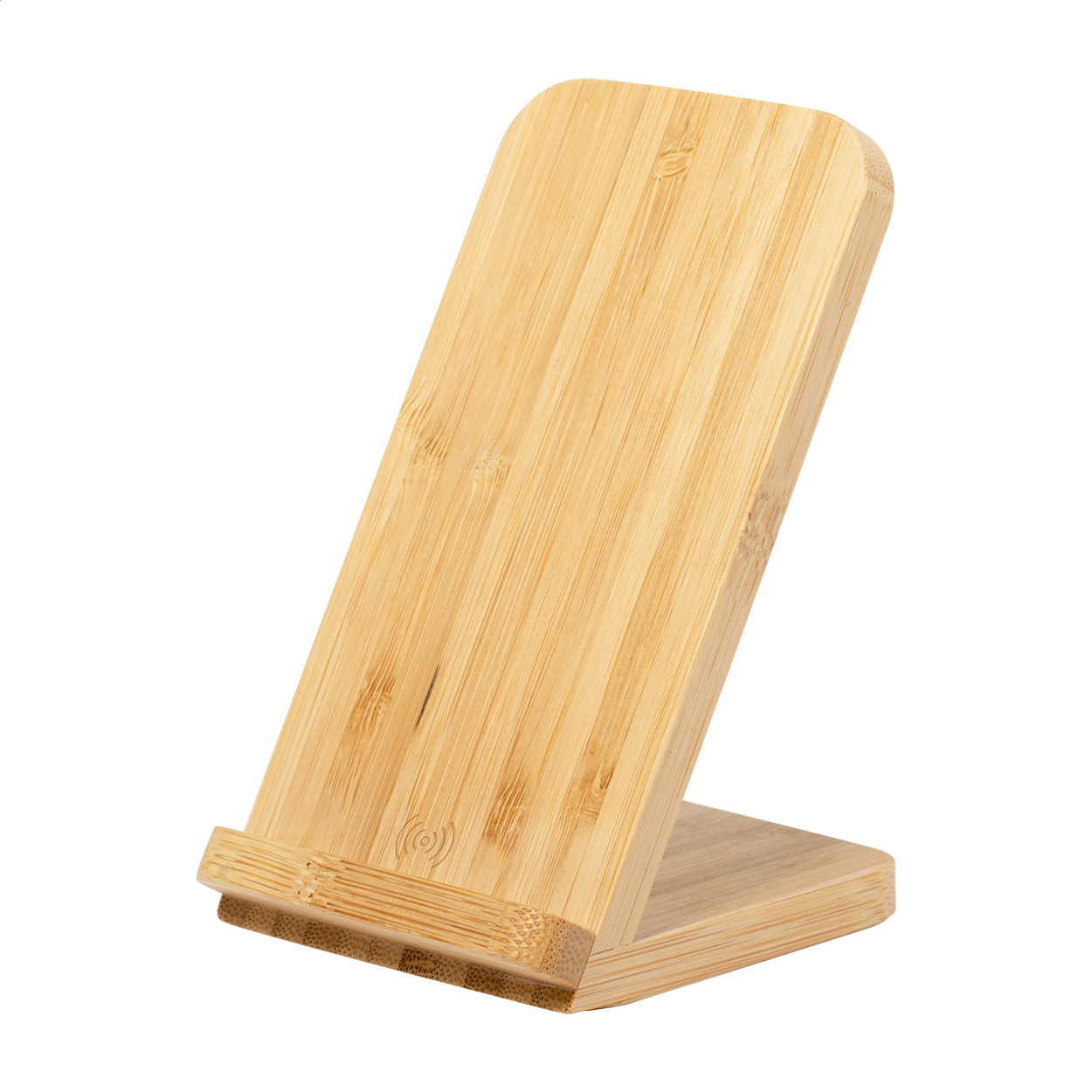 Bambus Trådløs Opladerholder - Nørhald trykt med logo