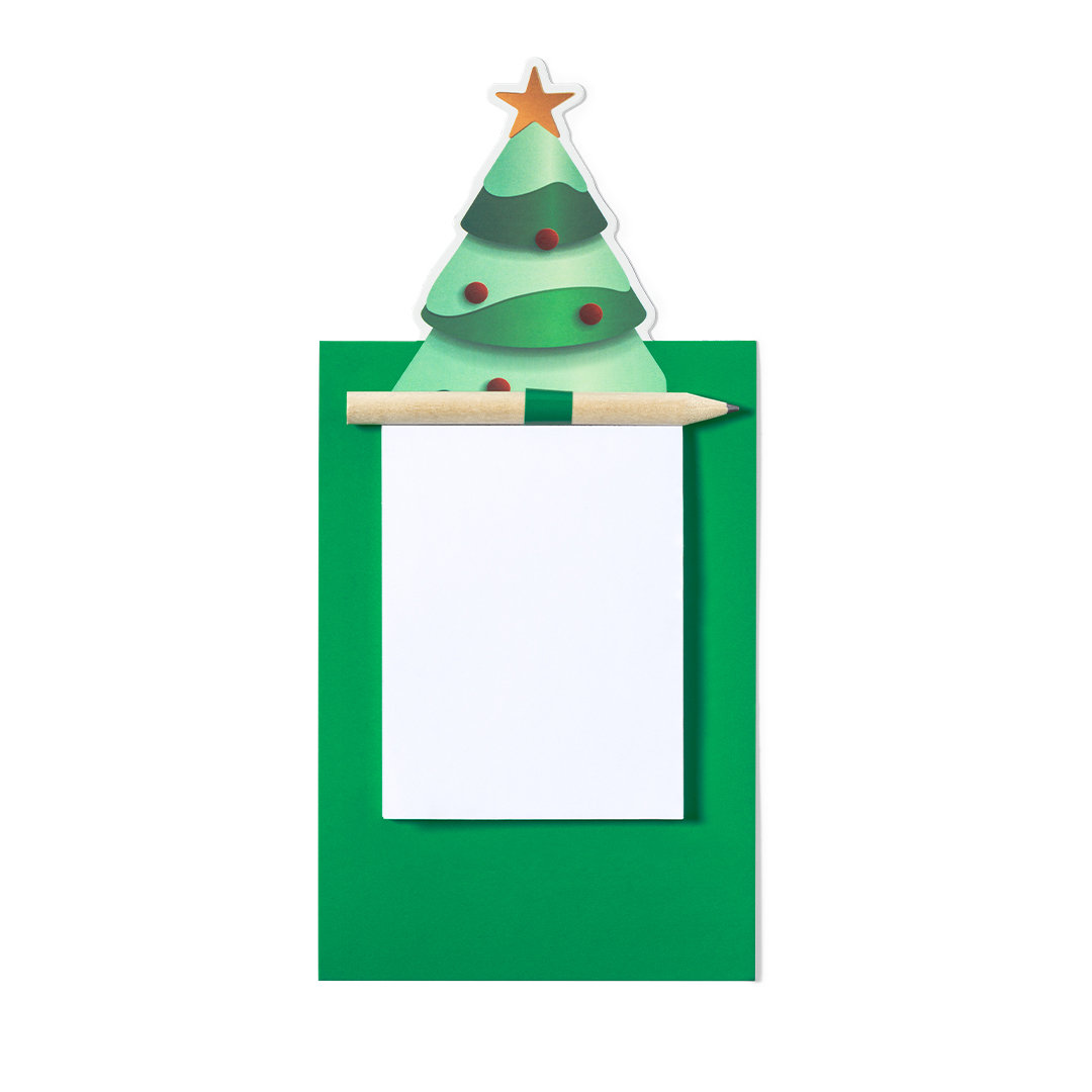 Juletræsdesign magnetisk blok med blyant - Hannah