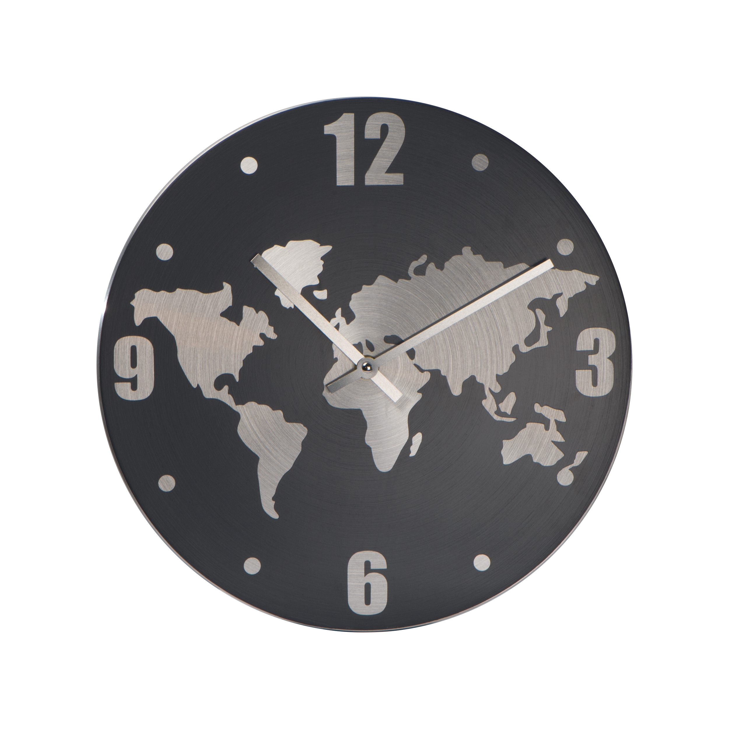 WorldMap Aluminium Vægur (30 cm) - Bagenkop