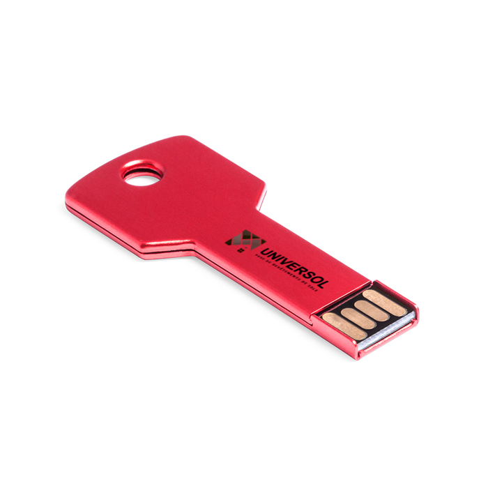 Nøgleformet 16GB USB-flashdrev med blank aluminiumsfinish - Oscar