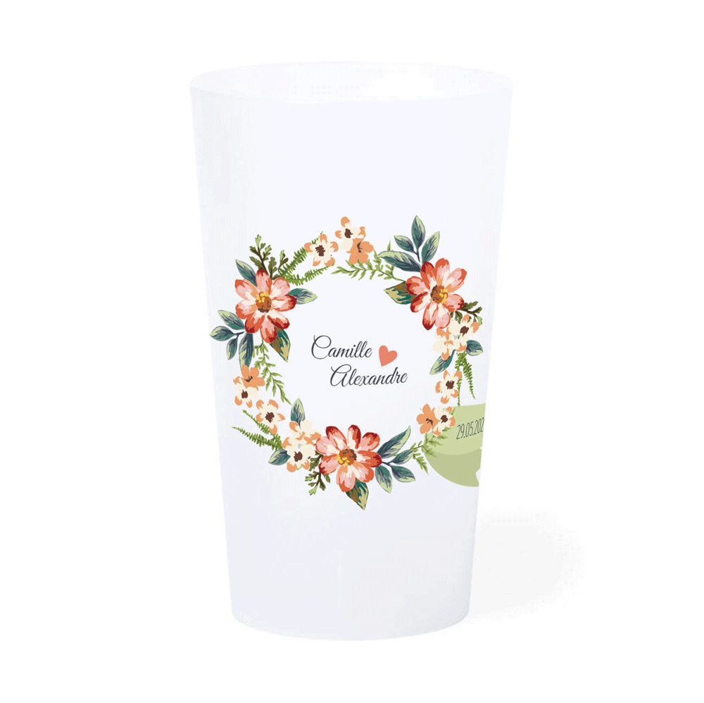 Translucent 33cl personalized cup - Four-color process printing 12.6 cm (Ghost)