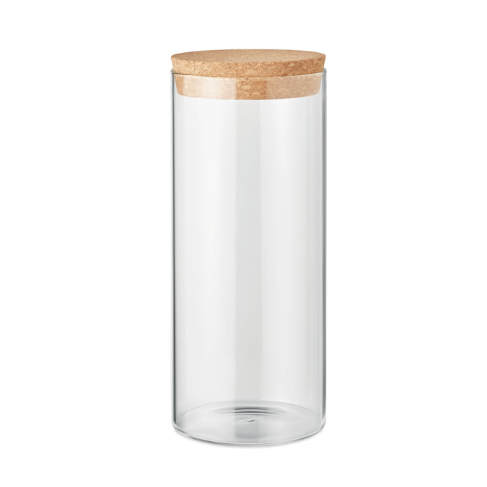 Opbevaringsglas af borosilikatglas med korklåg 1000ml - Mathilde