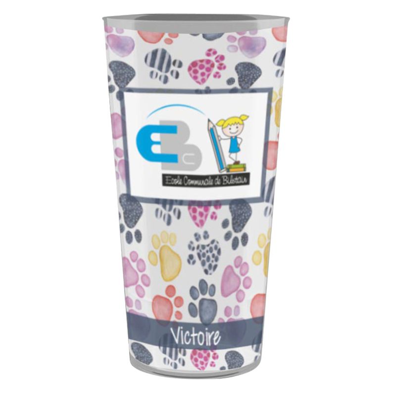 Translucent 33cl personalized cup - Four-color process printing 12.6 cm (Ghost)