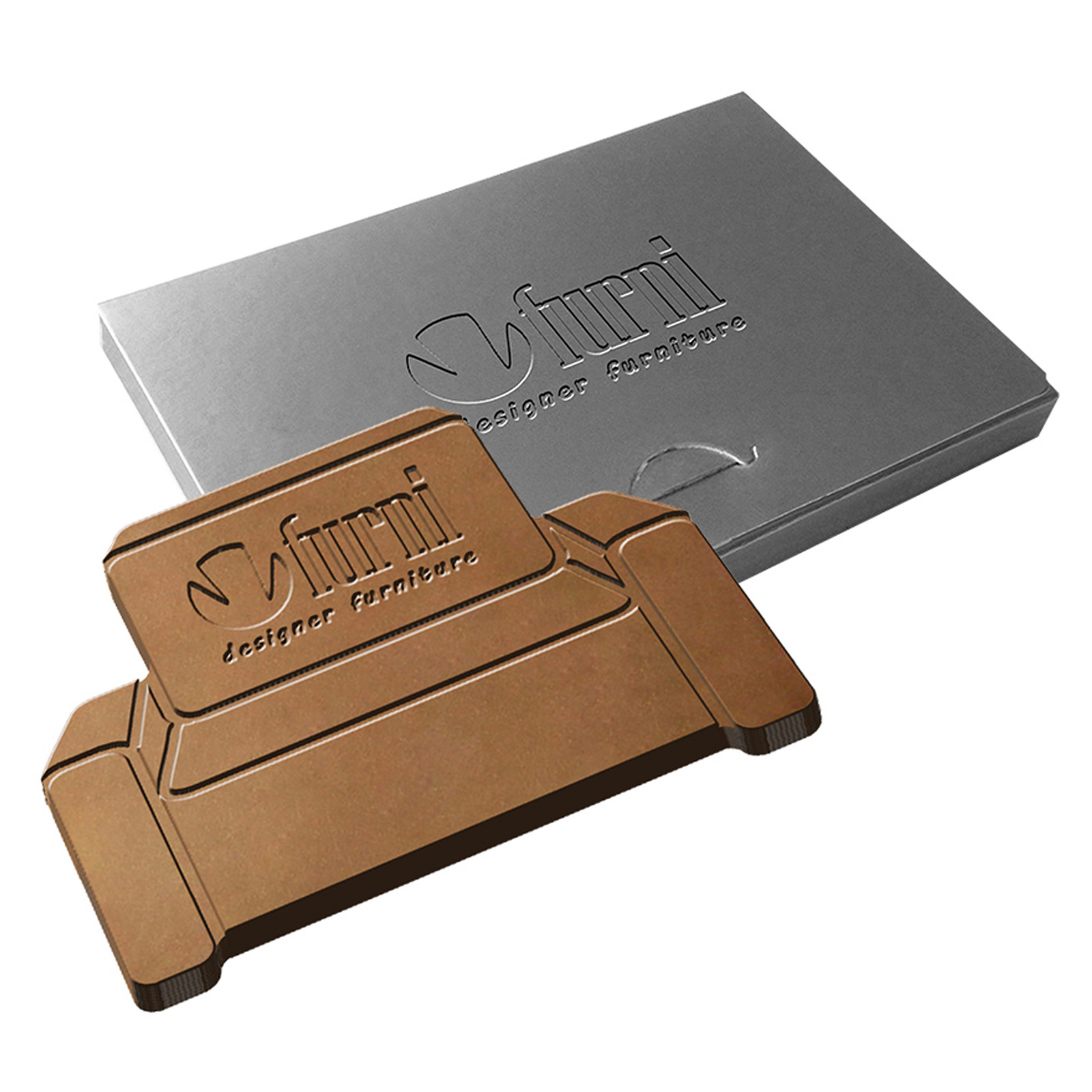 Brugerdefineret formet præget chokolade i sølv- eller guldboks - Bramsnæs