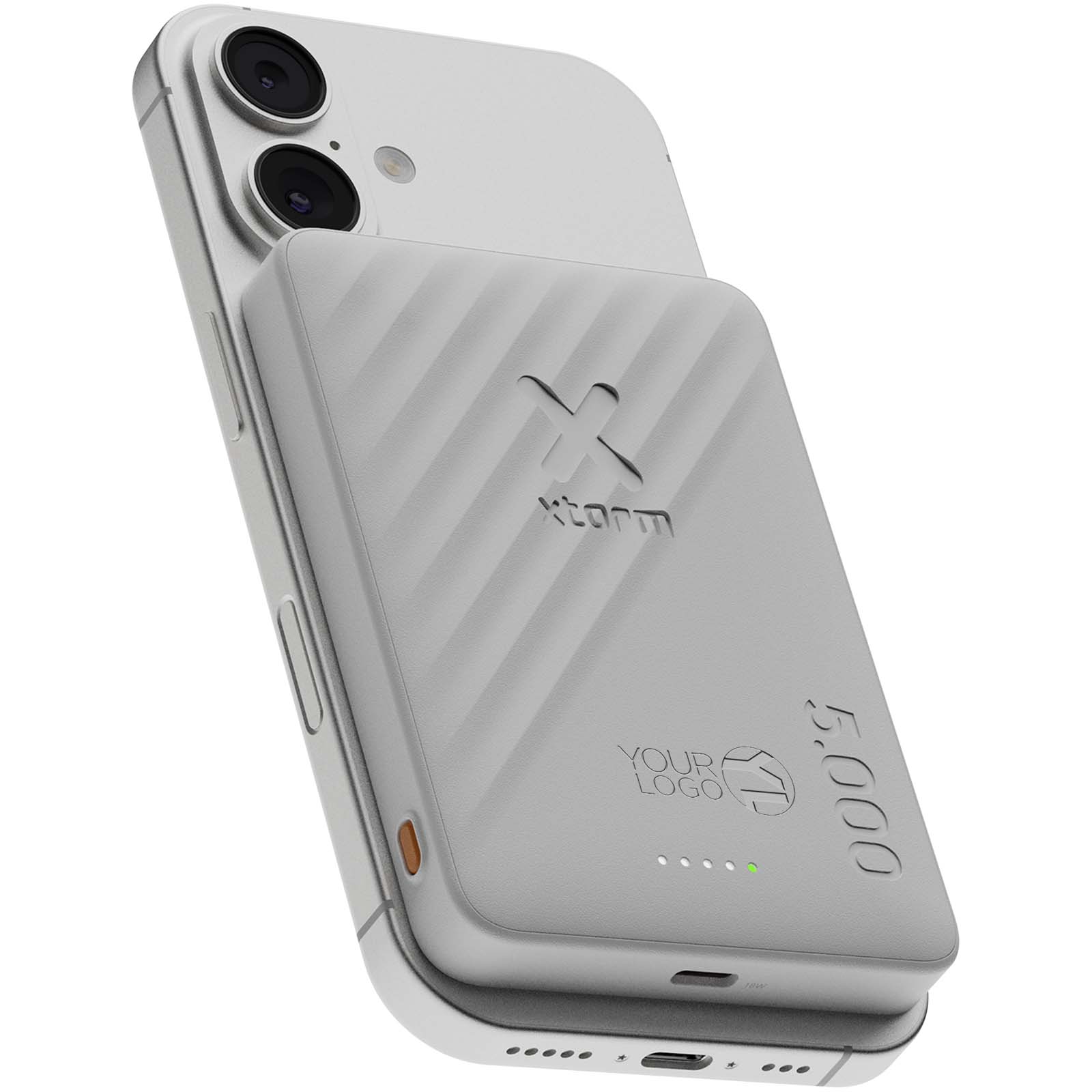 Xtorm Go2 magnetisk trådløs powerbank 5000 mAh 15 W med logo trykt med logo
