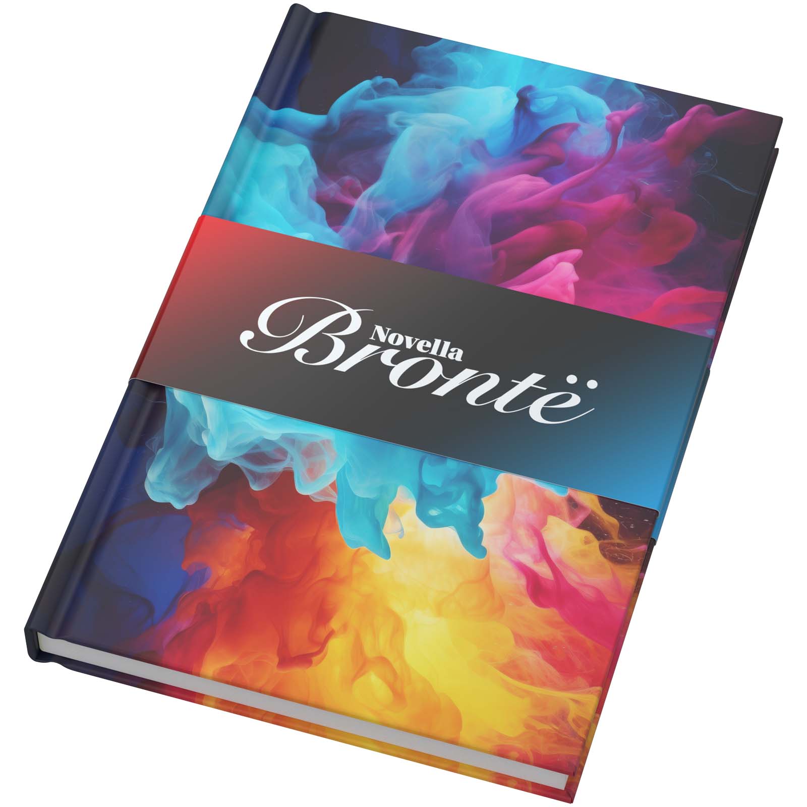 Novella Brontë A5 genbrugsnotesbog med hårdt omslag og jeres logo trykt med logo