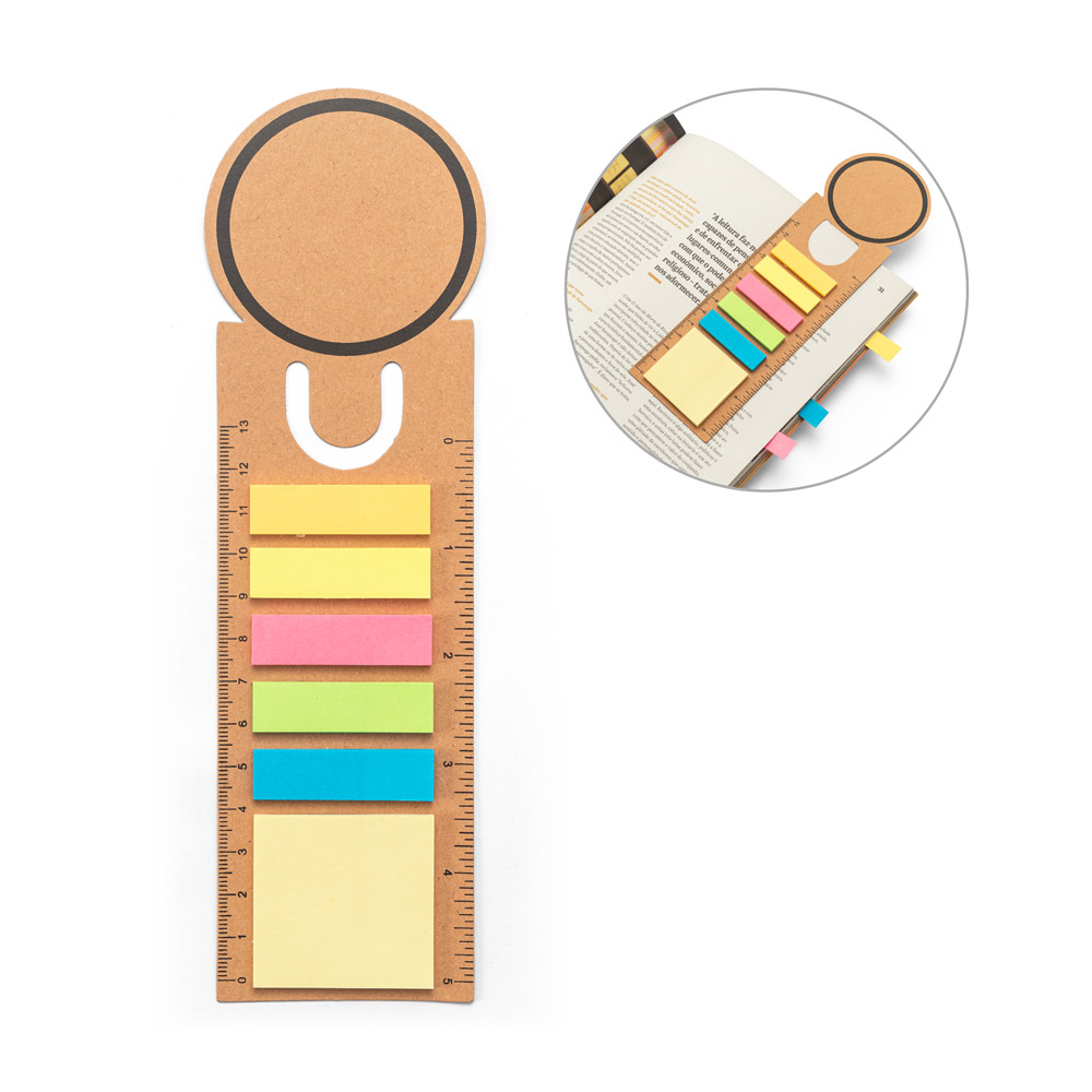 SAWYER. 3-i-1 kontorsæt, lavet af 100% genbrugspapir, med en rund top og sort tryk rundt omkring