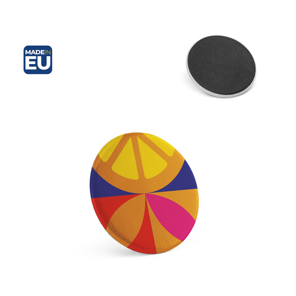 Button P'IN 4 magnetisk, med jeres logo, ø38 mm
