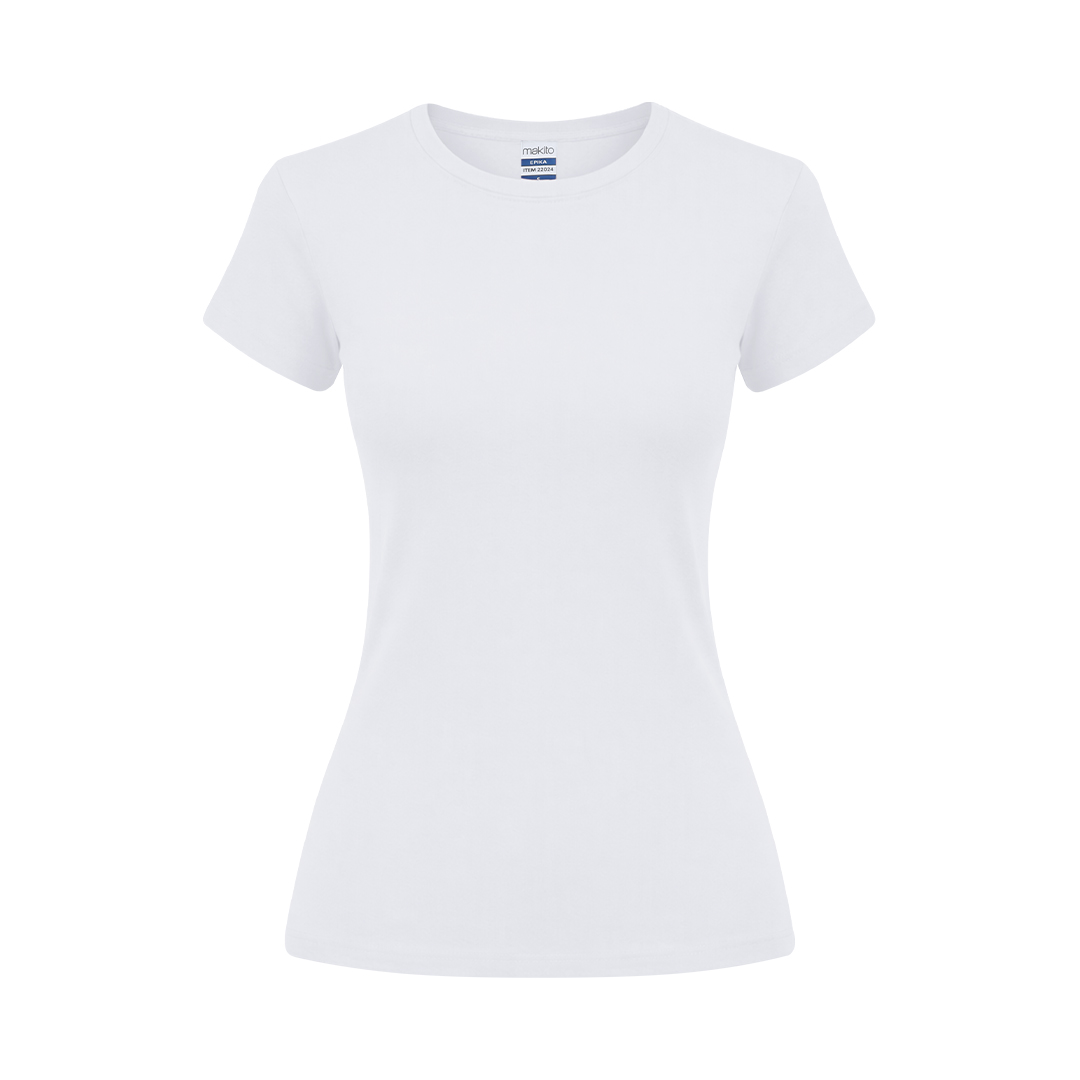 Kvinde Hvid T-Shirt Elegantia - Skibby trykt med logo