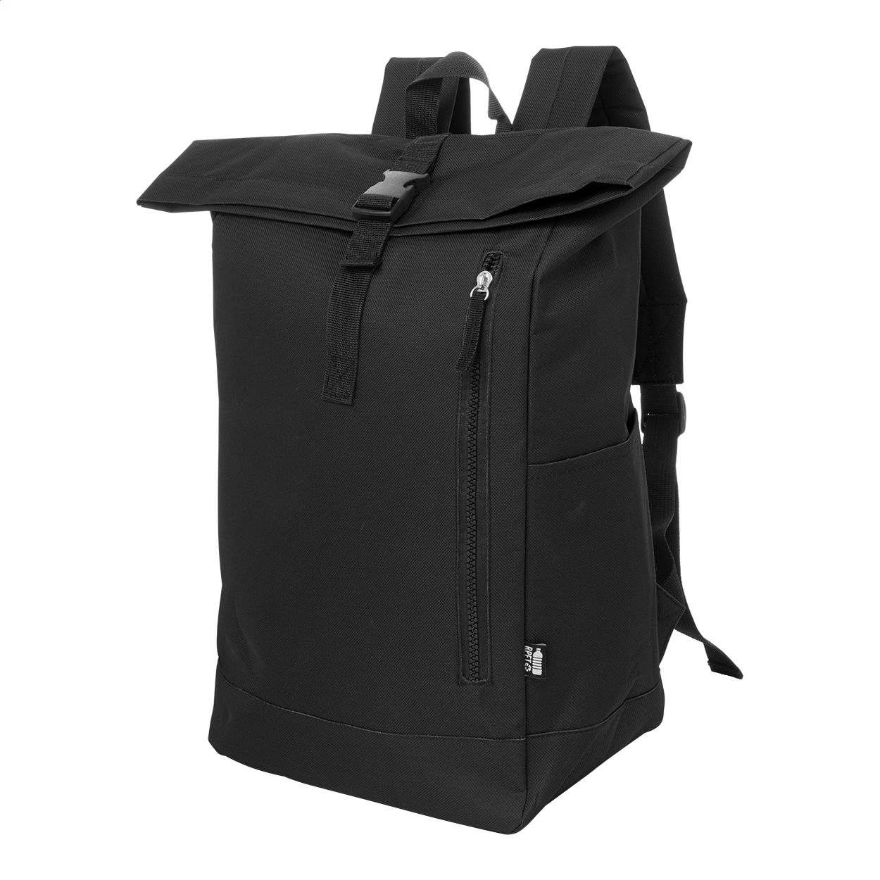 Reback rolltop-rygsæk i 600D RPET med 14" laptoprum og logo