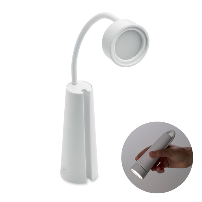 2-i-1 skrivebordslampe og lommelygte