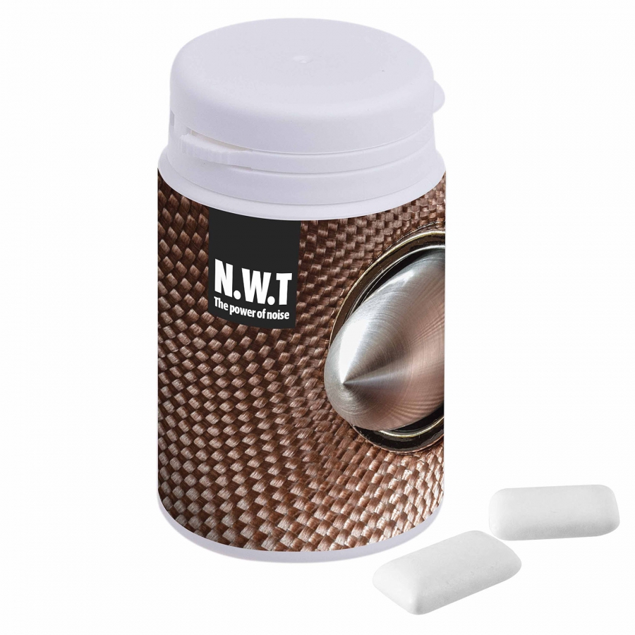 Tilpasset 40g tyggegummi dåse med fuldfarve etiket - Emma