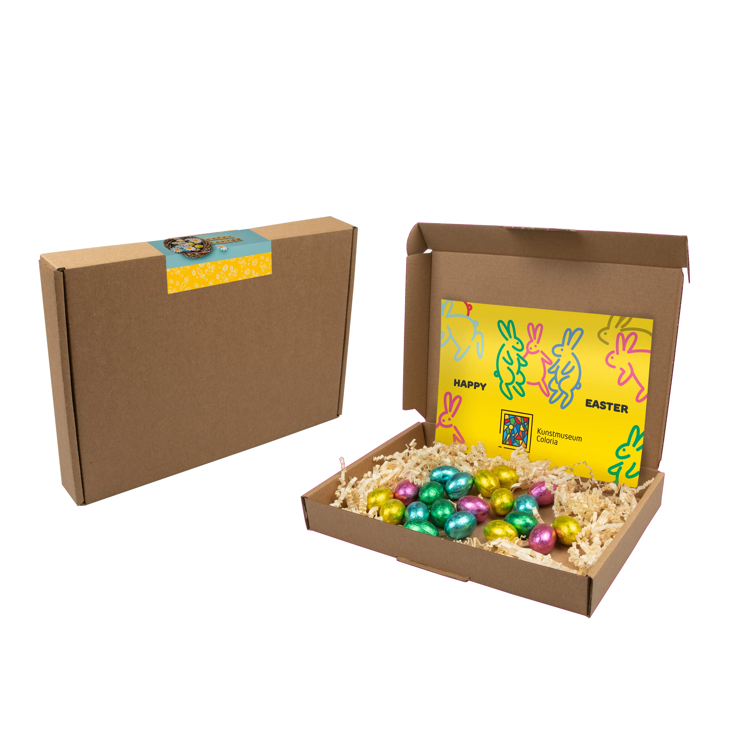 Æske med påskeæg i rede