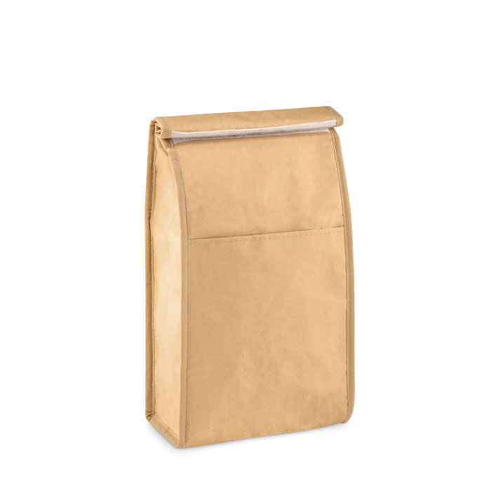 Vævet papir isoleret frokostpose med lomme foran - Maja