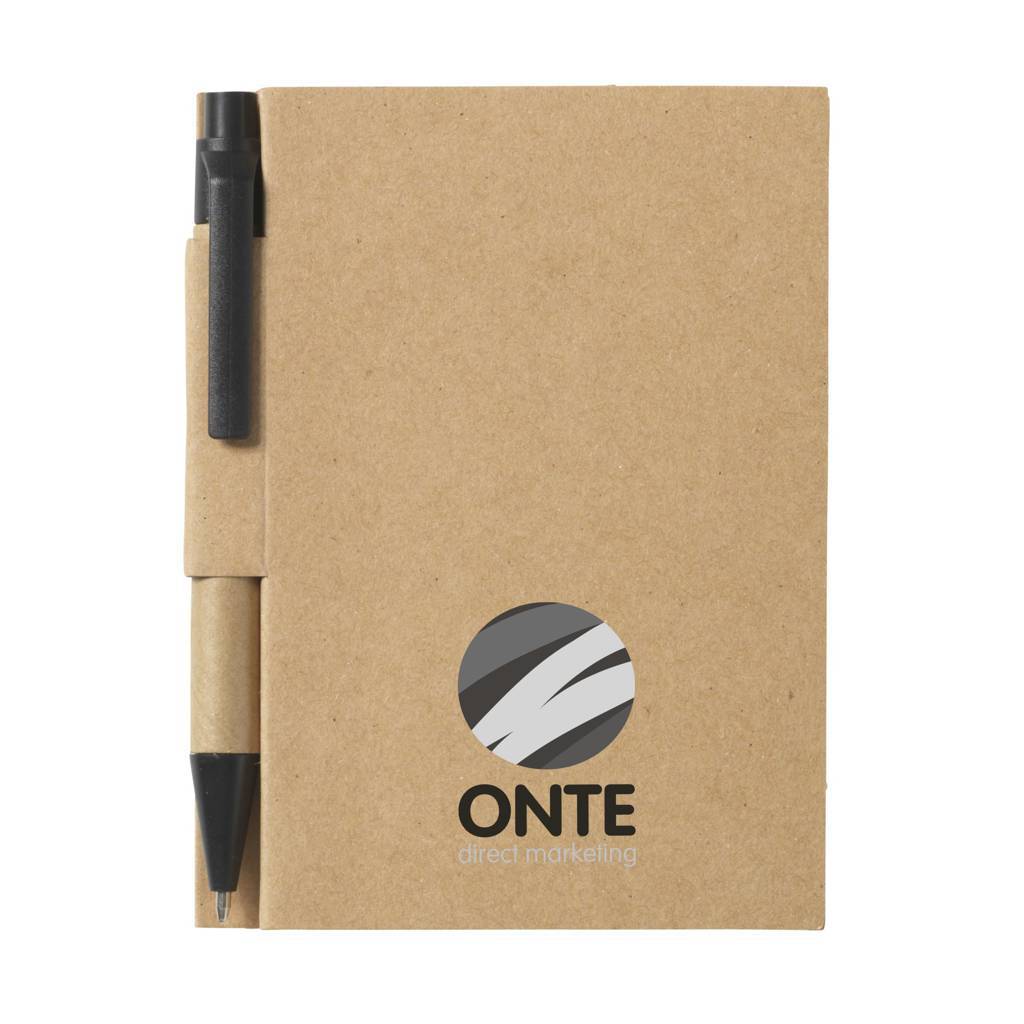 Øko-venlig Genbrugsmateriale Mini Notebook med Blækpensel af Blå Blæk - Olga
