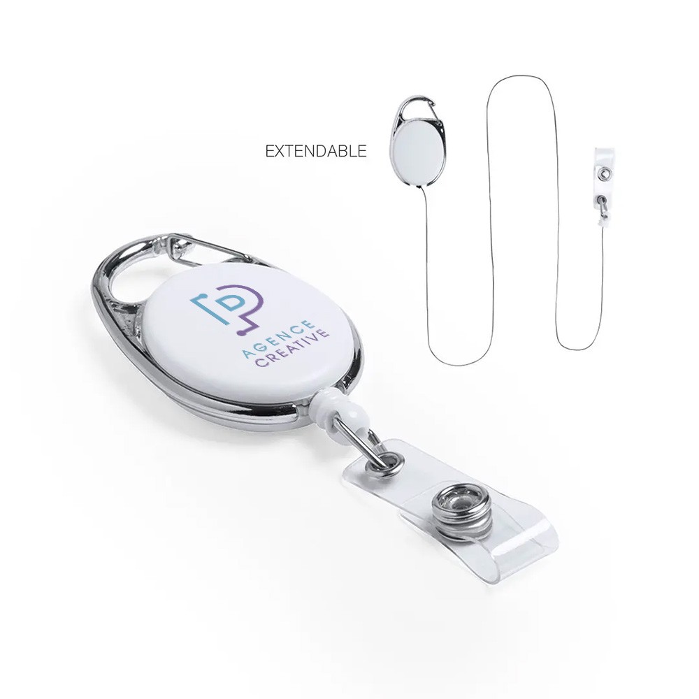 Udvidelig ID-holder med knaplukning og karabiner - Katharina