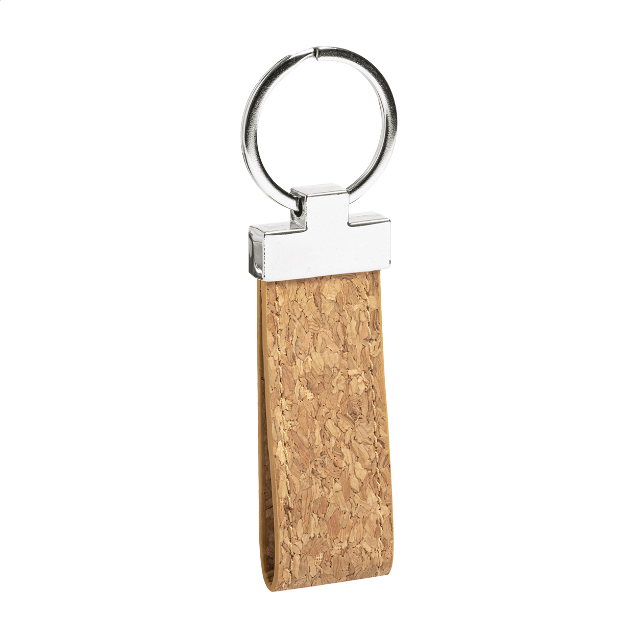 Kikox nøglering i naturkork og metal, trykt med jeres logo