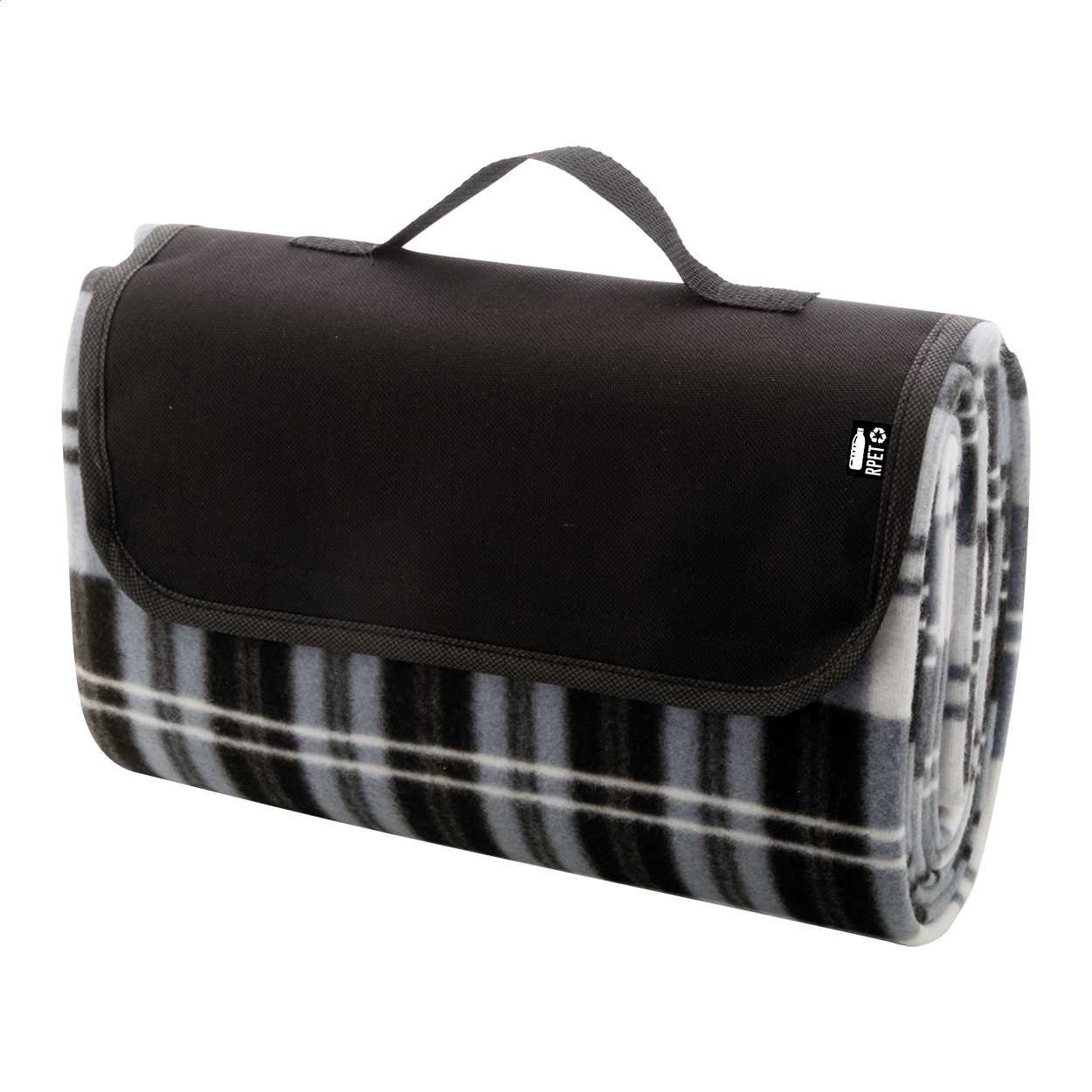 Angama picnictæppe i RPET-fleece 160 g/m² med logo