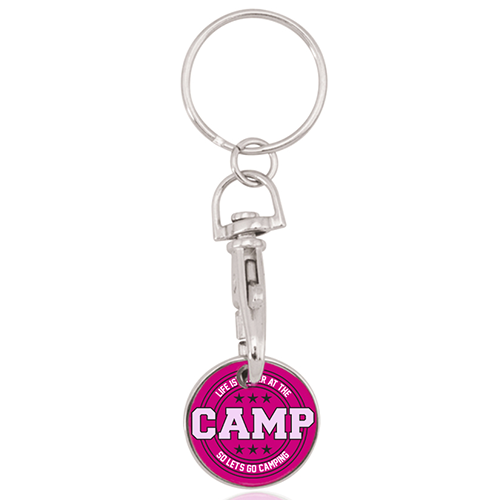 Sjovt design metallisk nøgleringsmønt med aftagelig mønt og karabiner - Højer Sogn2