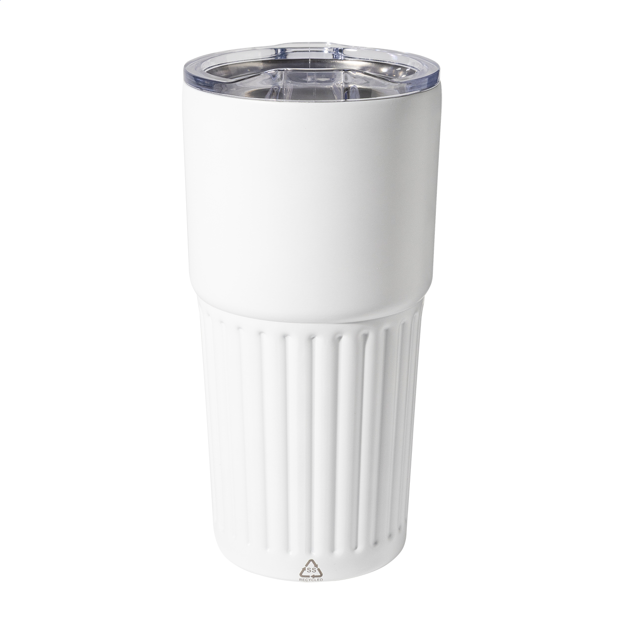 Streaky Tall termokop i genbrugt rustfrit stål, 600 ml, med logo