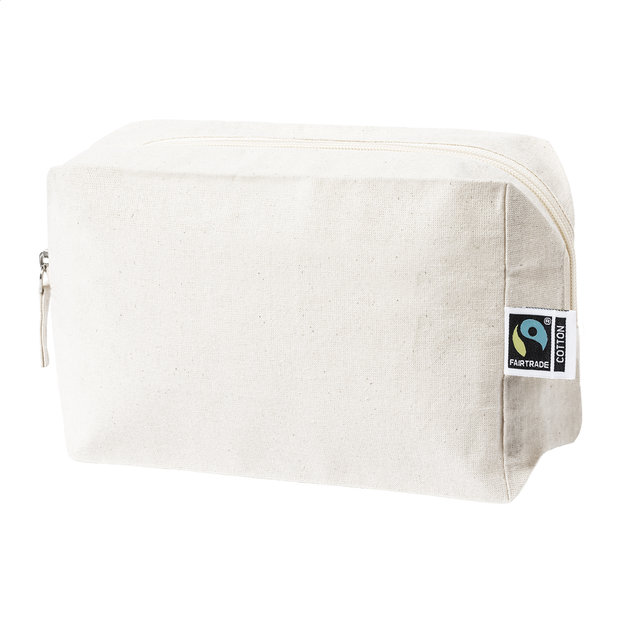 Ferbyss Plus Fairtrade toilettaske i bomuld 180 g/m² med logo trykt med logo