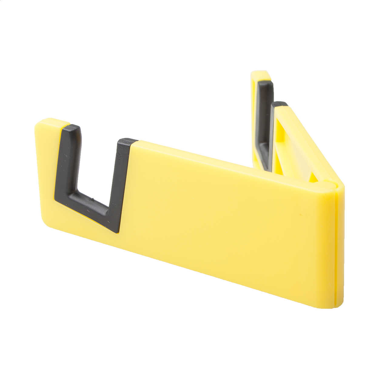 Plassi sammenfoldelig mobil- og tabletholder i plast med logo